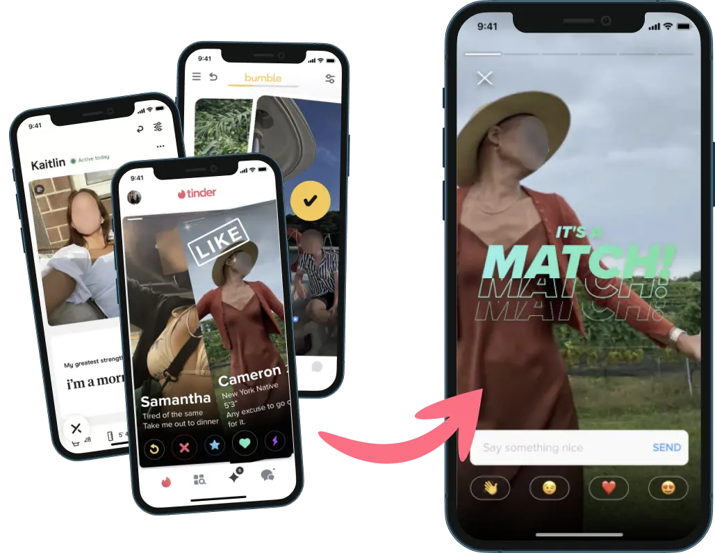 Get more matches Tinder, Bumble, Hinge